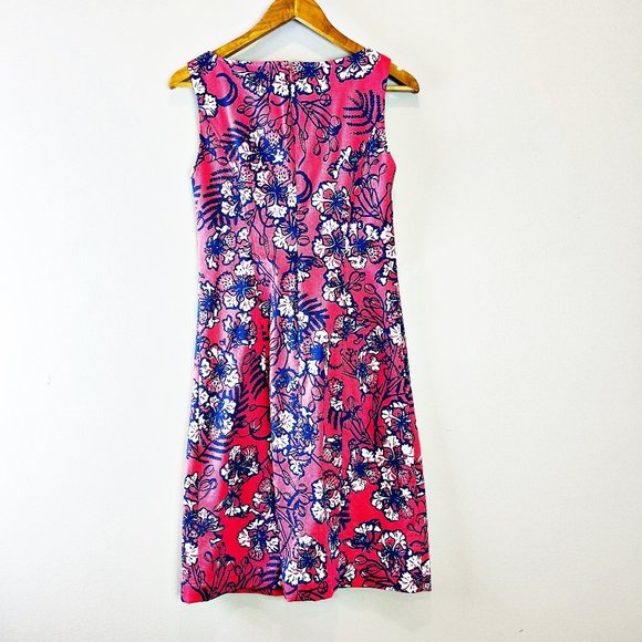 2/$30 Talbots Floral Coral Shift Dress 2 - Picture 3 of 6